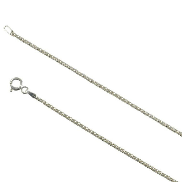 Sterling Silver Necklace  Chain 20" Sterling Silver Popcorn 1.8mm Chain Italian - Picture 1 of 5